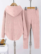 Textured Long Sleeve Hoodie and Pants Set THRIXINE