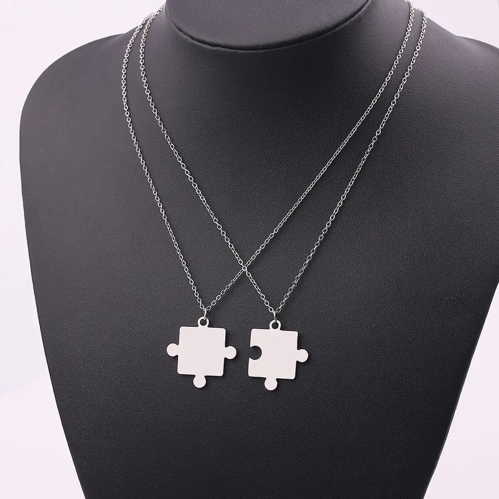 Matching Puzzle Piece Pendant Necklaces Lootquake LLC
