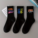 3/6/8/10/12 Pairs Of Medium Length Socks With Graffiti And Spray Painting For Personalized Fashion, Comfort, And Durability Lootquake LLC