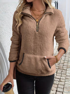 PlushZip Fleece: Cozy Full-Sleeve Plus Sweatshirt THRIXINE