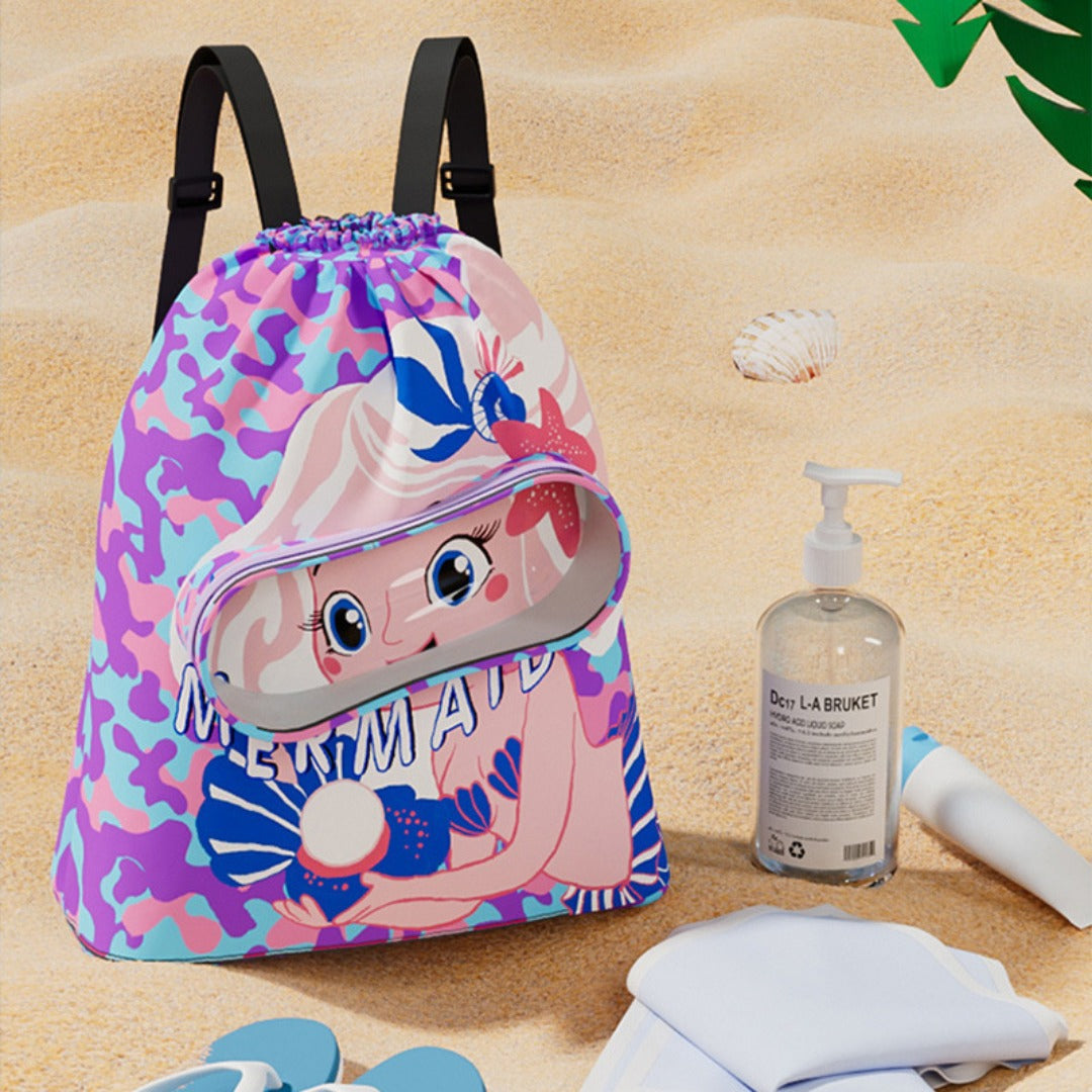 Children's swimming bag, wet and dry separation toilet bag, large-capacity swimming storage bag, beach storage bundle backpack. - SJB-DIAMOND ELITES