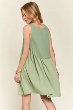 Decorative Button Sleeveless Babydoll Dress For Women – Elegant, Unique, Flowy, Comfortable, Versatile & Stylish Stevvex
