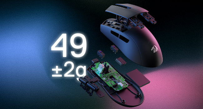 Redragon M916 Wireless Gamer Mouse, 49G Ultra-Light 8K DPI 2.4G Wireless Gaming Mouse w/Ergonomic Natural Grip Build Lootquake LLC