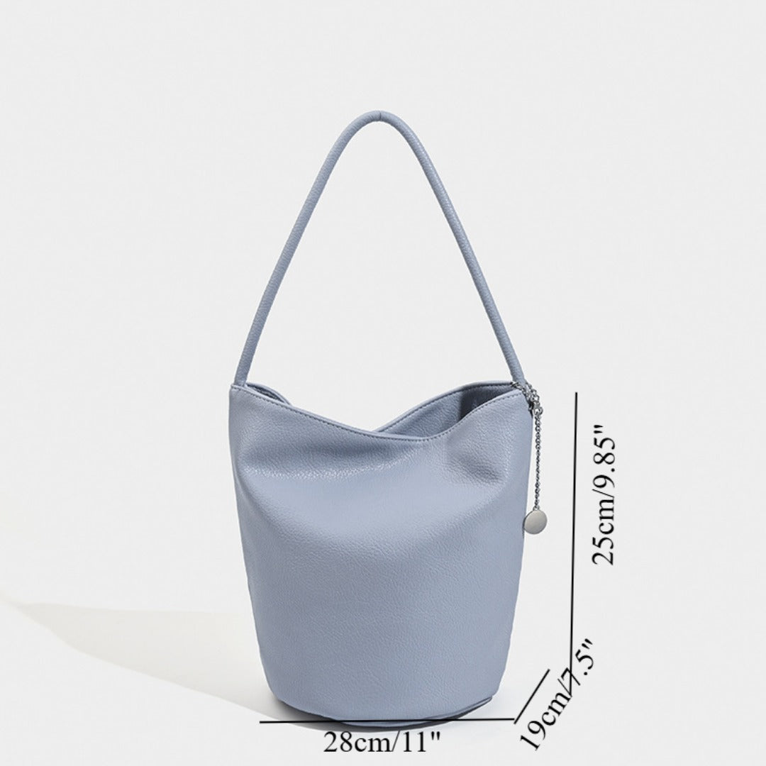 Retro soft leather bucket bag, women's shoulder underarm bag, commuter tote bag - SJB-DIAMOND ELITES