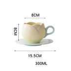 Ins Retro Tulip Coffee Cup And Saucer Set Pi-Mart