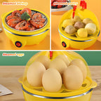 Egg Cooker, Egg Boiler With Steamer Attachment For Soft And Hard Boiled Eggs, Poached Boiled & Omelette Maker Machine Steamer, 7 Egg Capacity Pi-Mart