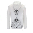 Hooded Jacket with Harajuku Leaf Print for Couples Pi-Mart