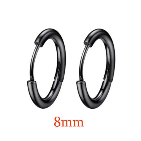 Stainless Steel Minimalist Huggie Hoop Earrings Pi-Mart