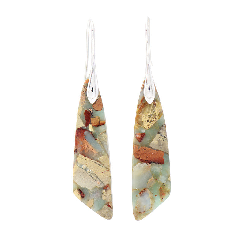 Bohemian Emperor Stone Geometric Pendant Earrings Pi-Mart