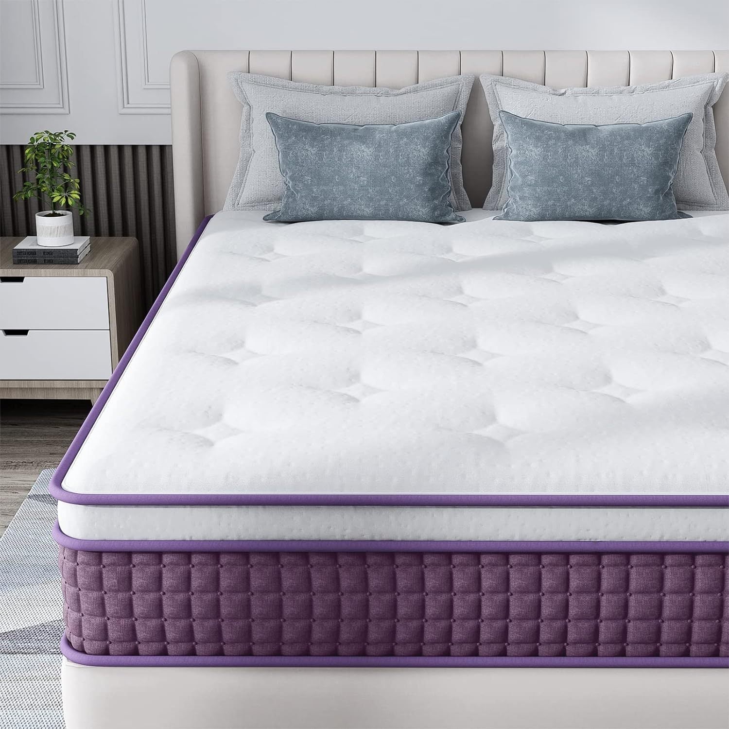 Spring-Loaded Hybrid Mattress 10 Inches helps relieve physical stress and promote deep sleep Pi-Mart