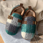 Women's Retro Plaid Cotton Slippers Pi-Mart