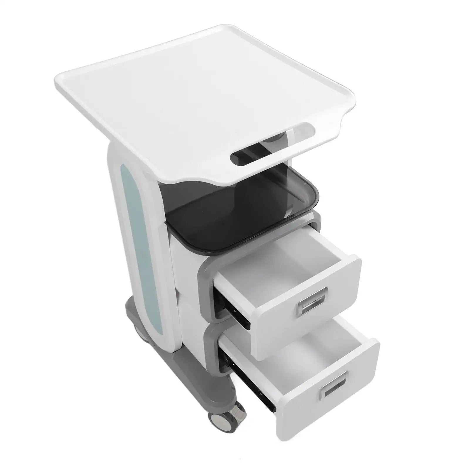 Mobile Medical Trolley Cart Enlarged Tabletop Double Drawer Multifunctional Medical Cart for Beauty Salon Clinic - SJB-DIAMOND ELITES