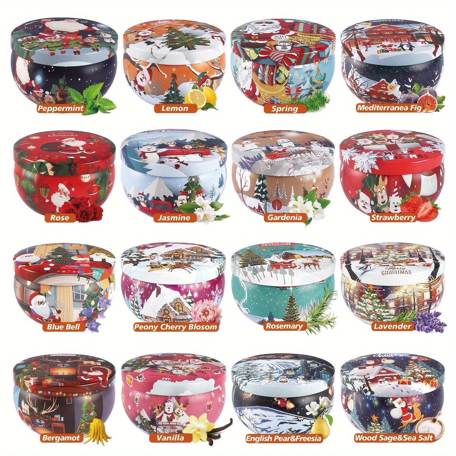 16pcs Christmas Scented Candle, Smoke-free, No-drip, Elegant Romantic Candle, Suitable For Family, Church, Seasonal Celebrations, Also Very Suitable For Christmas Use, As A Gift To Relatives And Friends. Lootquake LLC
