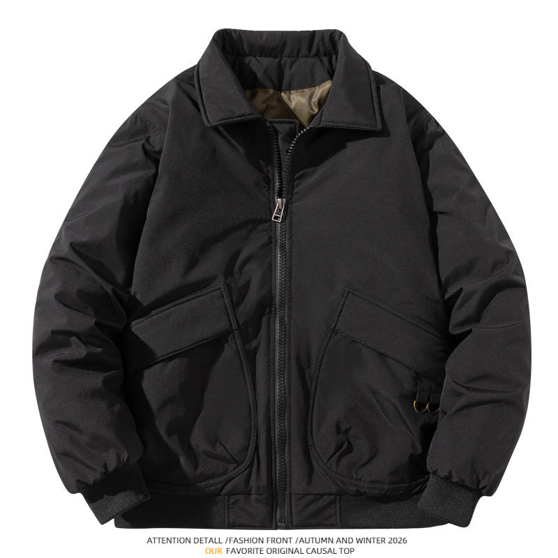 Men's Bomber Jacket Thickened Baseball Cotton Coat Pi-Mart
