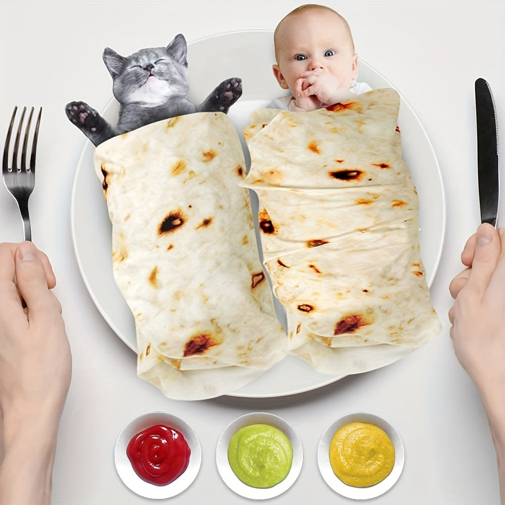 285 GSM Soft Flannel Tortilla Baby Blanket - The Perfect Funny Gift for Baby Showers! Halloween, Christmas Gift