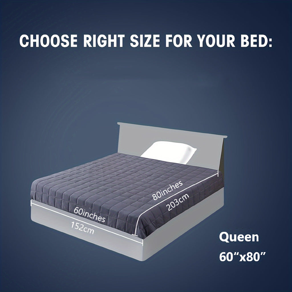1pc, Weighted Blanket (60''x80'',12lbs,15lbs, 20lbs, Queen Size Dark Grey) for Adults, High Breathability Heavy Blanket, Soft Material with Premium Glass Beads