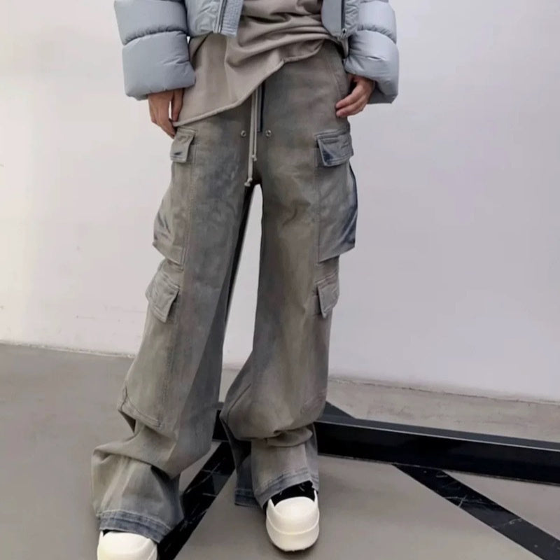 High Street RO Style Multi-pocket Workwear Mop Jeans Lootquake LLC