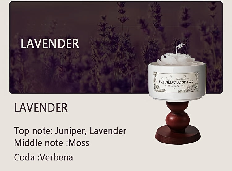 Luxury Soy Wax Scented Candle - 5.3oz Rose, Lavender, Gardenia | Elegant Gift Box for Christmas, Birthdays & Graduations | Home Decor with Ceramic Container & Wooden Base Lootquake LLC