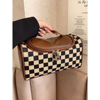 Large portable plaid cosmetic bag, large capacity toilet bag, tote zipper cosmetic storage bag, makeup bag with compartments, - SJB-DIAMOND ELITES