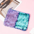 Mermaid sequined pencil case, two-color stationery storage bag, portable cosmetics change purse, small purse - SJB-DIAMOND ELITES