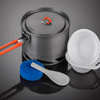 Camping Utensils Dishes Cookware Set For Picnic Hiking Heat Exchanger Pot Kettle Outdoor Tourism Tableware Heat Collecting Hard Alumina Pi-Mart