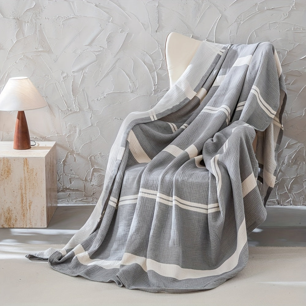 1pc Muslin Blankets, 4-Layer Muslin Functional blanket, Lightweight Soft Breathable Bedding Blanket, Throw Blanket For Couch, Nap, Picnic, All Season
