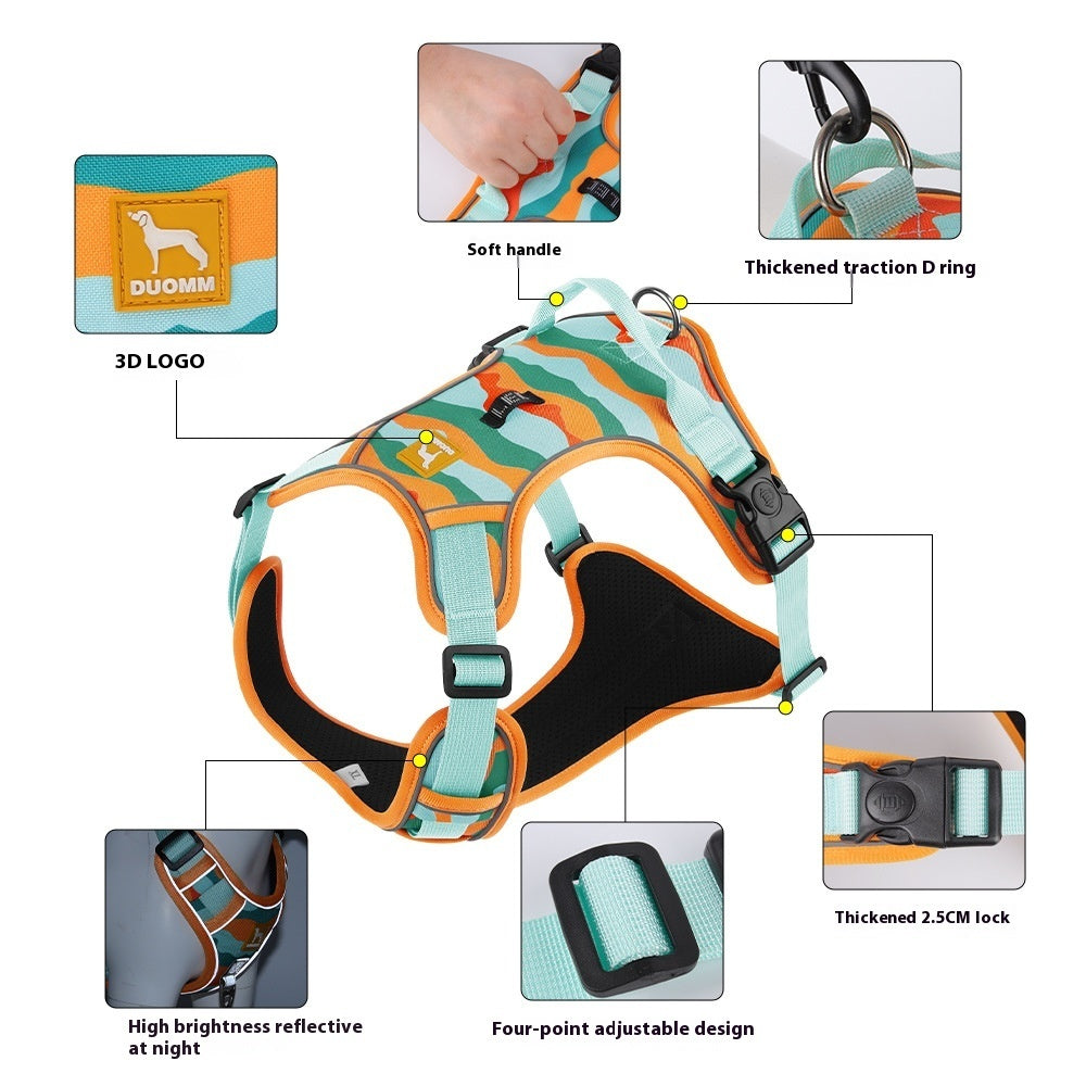 Dog Chest And Back Reflective Commuter Hand Holding Rope Pi-Mart