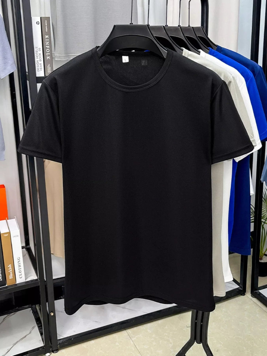 Men's Plus Size Round Neck Short Sleeve T-Shirt THRIXINE