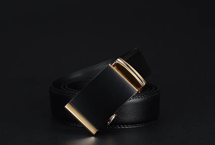 COWATHER Men's Genuine Leather Automatic Buckle Belt
