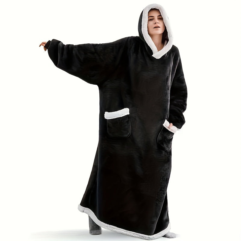 1pc Super Soft Hoodie Wearable Blanket for Adults with Big Pocket - Perfect for Christmas Parties and Cozy Nights In Lootquake LLC