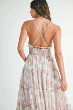 Floral Print Tiered Cami Maxi Summer Dress – Floral Maxi Dress, Tiered Maxi Dress, Cami Maxi Dress, Breezy Summer Dress, Bohemian Maxi Dress Stevvex