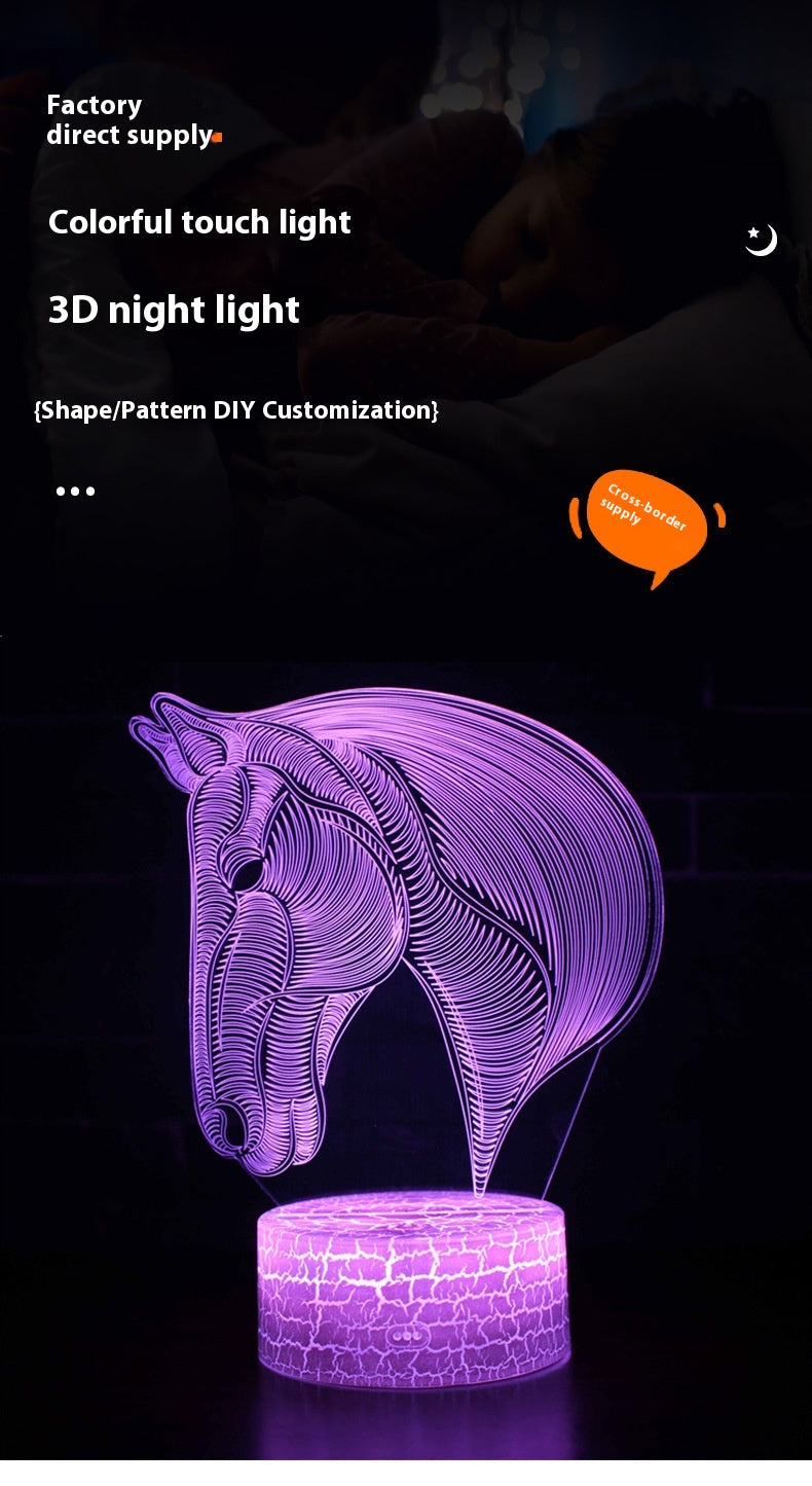 Horse Head Series Colorful Touch Remote Control 3D Table Lamp Lootquake LLC