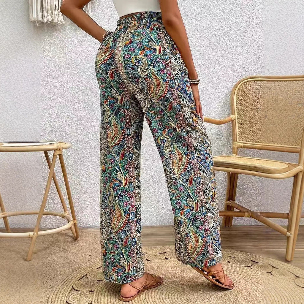 Bohemia Print Fashion Women's Wide-legged Pants Lootquake LLC