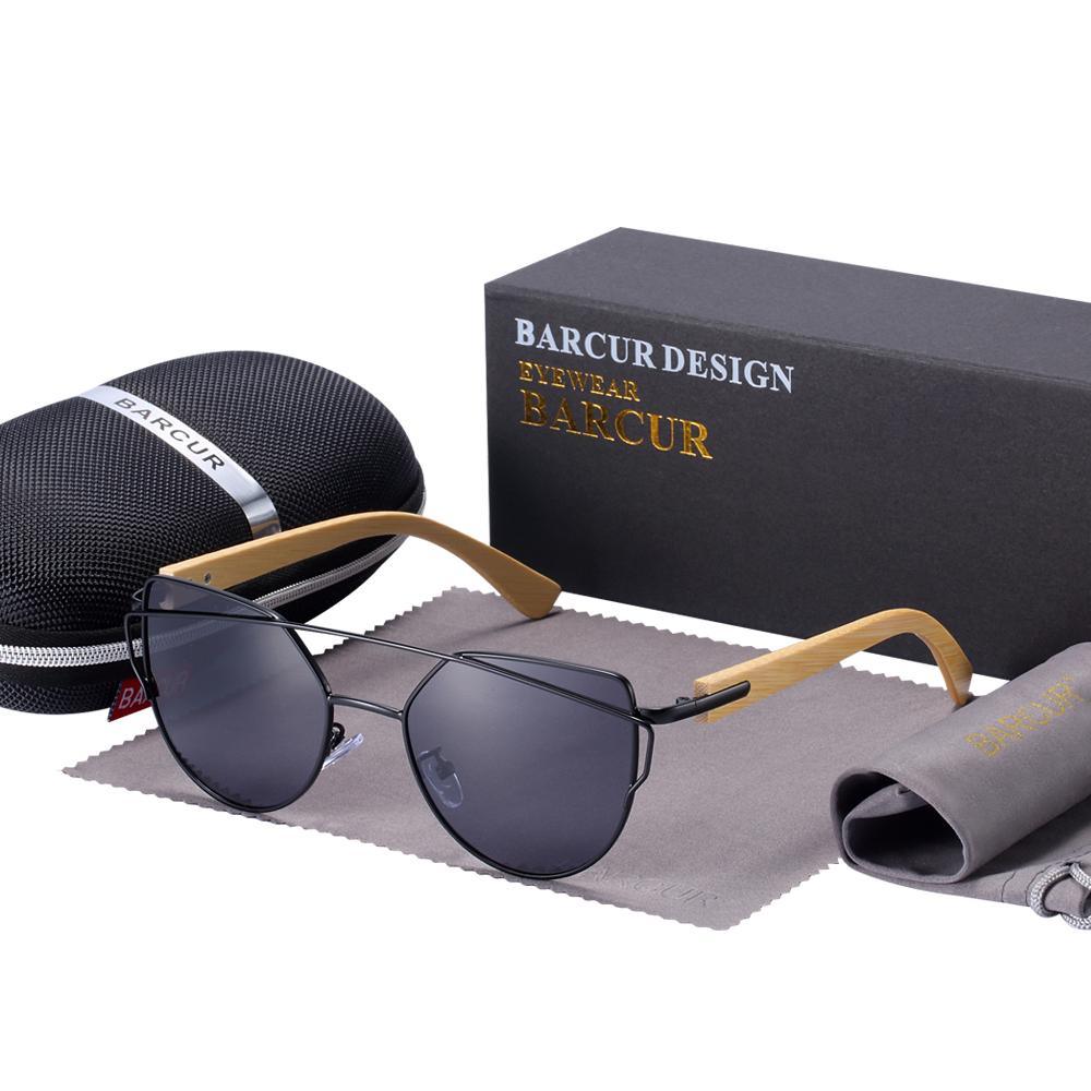Bamboo High Quality Female Sunglasses Oversized Women Polarized Sunglasses With Natural Bamboo In Elegant and Luxury Cat eye Eyewear Luxury Style - SJB-DIAMOND ELITES