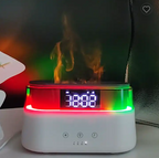 2023 Elegant Alarm Clock Oil Diffuser Innovative Simulation Flame Humidifier With Timer Function Flame Night Light Pi-Mart