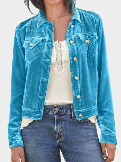 Casual Button-Up Long Sleeve Jacket with Chest Pockets and Relaxed Fit Stevvex