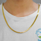 Flat Gold Color Stainless Steel Necklace Pi-Mart