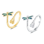 Blue Dragonfly Ring Female Exquisite Epoxy