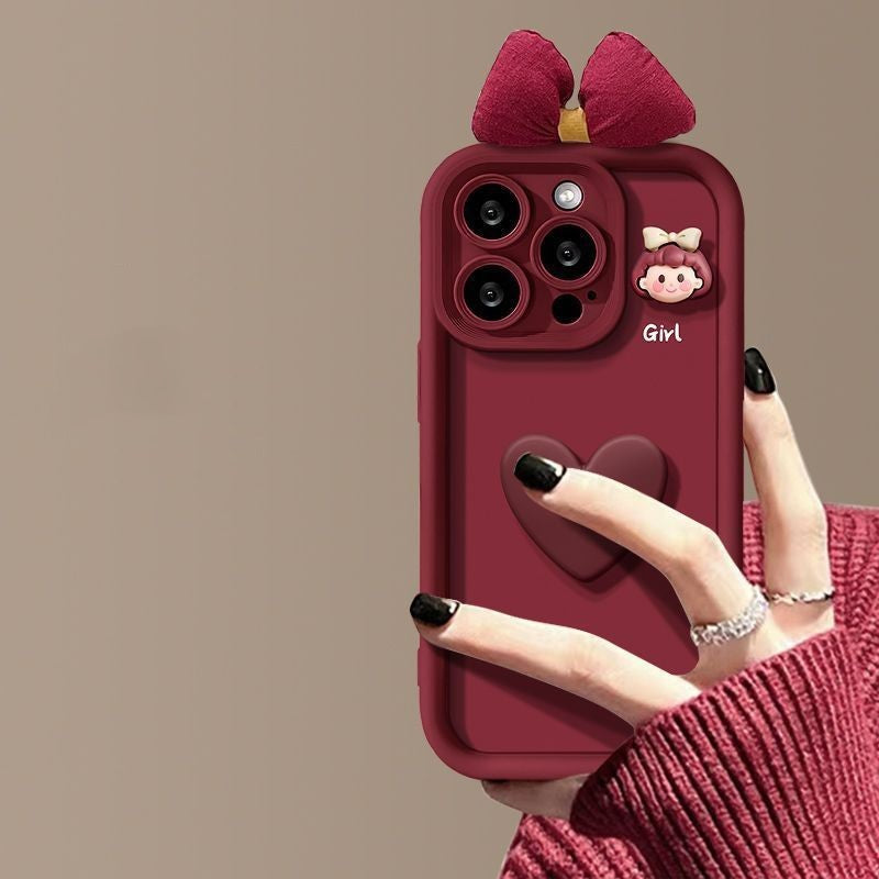 Wine Red Love Girl Phone Case Pi-Mart
