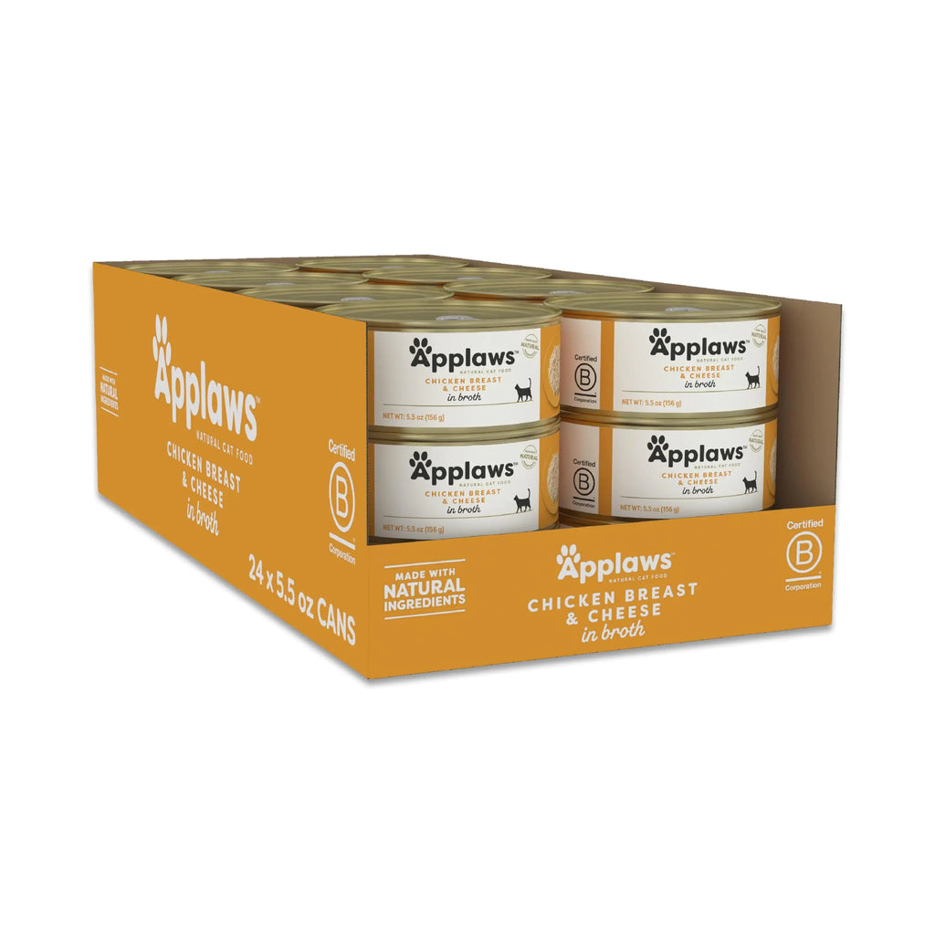 Applaws Wet Cat Food 24 Count Limited Ingredient Canned Wet Cat Food Chicken Breast with Cheese in Broth 5.5oz Cans Lootquake LLC