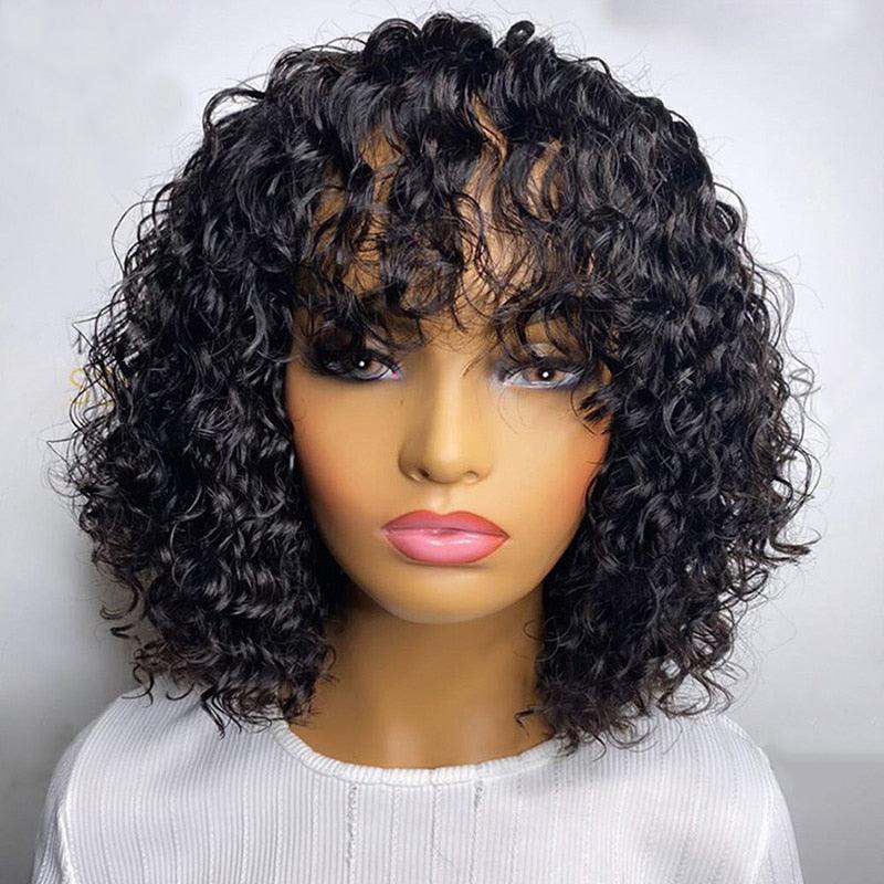 Afro Kinky Curly Short Bob Wigs Headband Wigs for Black Women Water Wave Synthetic Hair Wigs Wigs For Black Women Cosplay Wigs For Women Stevvex