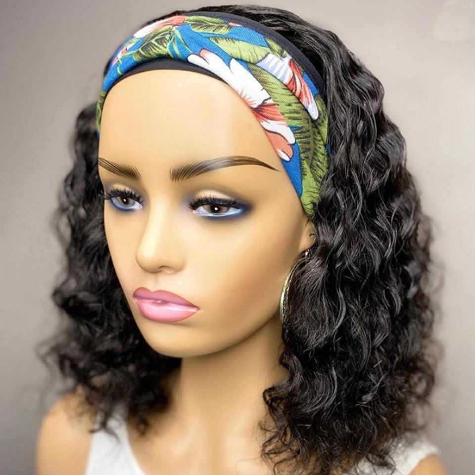 Afro Kinky Curly Short Bob Wigs Headband Wigs for Black Women Water Wave Synthetic Hair Wigs Wigs For Black Women Cosplay Wigs For Women Stevvex