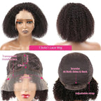 Afro Kinky Curly Wig Human Hair Wigs T Part Transparent Lace Short Curly Bob Wigs Thick Wigs For Women Human Hair Wigs Wigs For Black Women Gifts for Girlfriends Stevvex