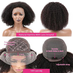 Afro Kinky Curly Wig Human Hair Wigs T Part Transparent Lace Short Curly Bob Wigs Thick Wigs For Women Human Hair Wigs Wigs For Black Women Gifts for Girlfriends Stevvex