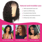 Afro Kinky Curly Wig Human Hair Wigs T Part Transparent Lace Short Curly Bob Wigs Thick Wigs For Women Human Hair Wigs Wigs For Black Women Gifts for Girlfriends Stevvex