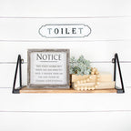 Aim It Framed Wood Bathroom Sign 8x7 Rustic White Black Toilet Reminder Hanging Decor BandsCo Straps
