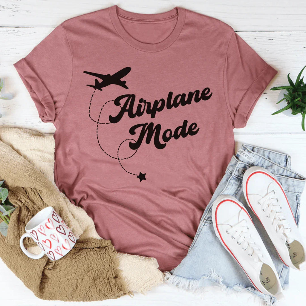 Airplane Mode Tee Peachy Sunday