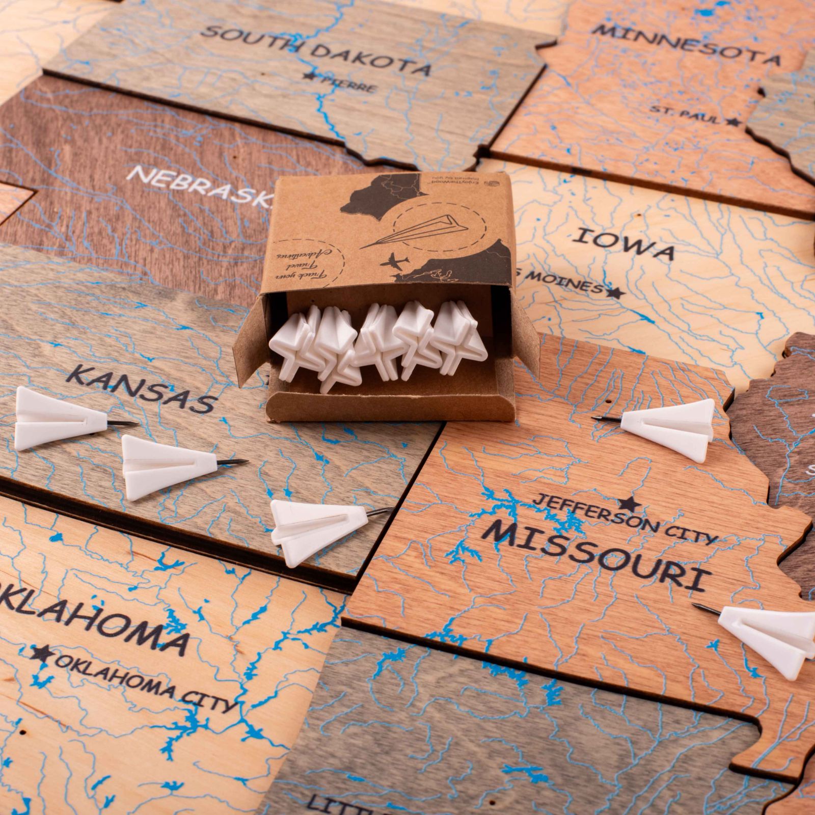 Airplane Push Pins Enjoy The Wood