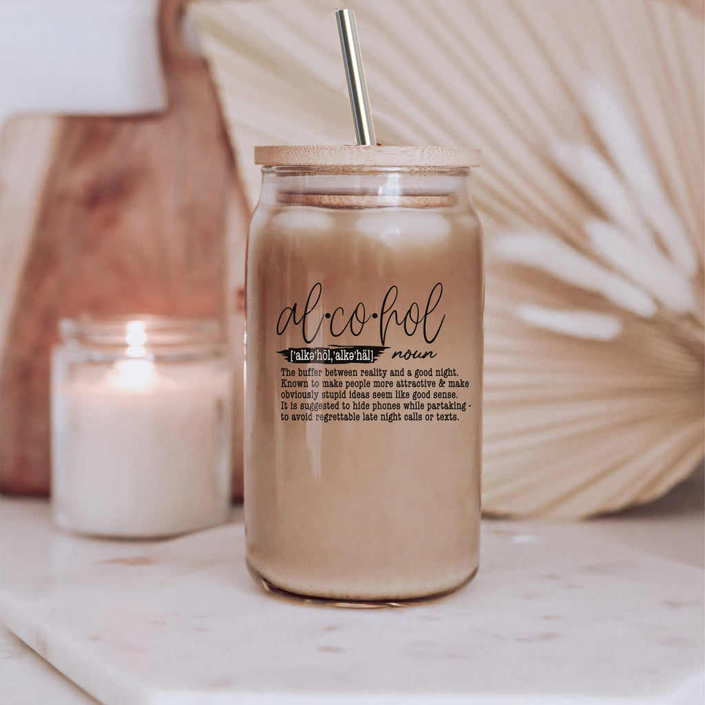 17oz Glass Tumbler With Bamboo Lid And Straw Reusable Insulated Cup For Coffee Tea Beer BandsCo Straps