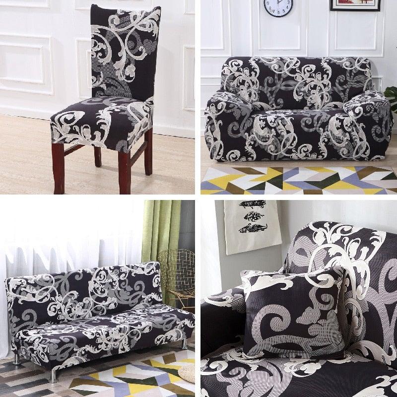 All black flower printed Chair Cover Washable Removable big elastic seat Covers Slipcovers Stretch for banquet hotel arm wedding Stevvex